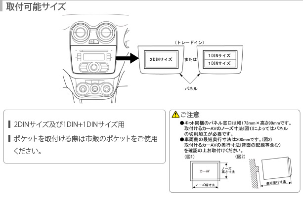 取付け可能サイズ