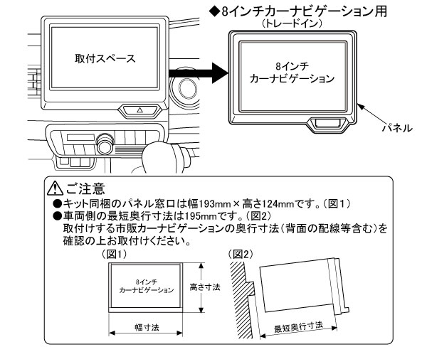 ホンダ N-BOX/N-BOXカスタム/N-ONE/N-WGN/N-WGNカスタム 8インチ取付用 ...